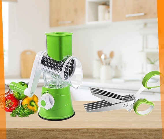 Herb Scissors & Tabletop Drum Grater