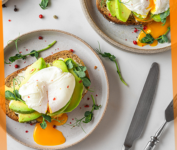 Avocado Toast With Poached Eggs